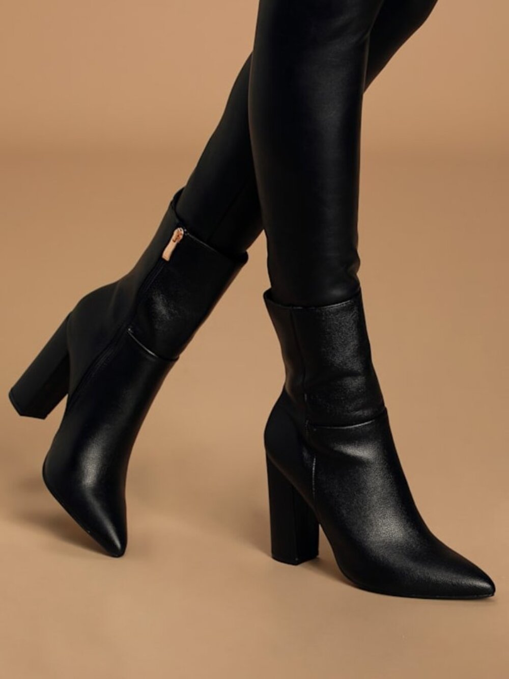 Lulus Dawson Black Pebble Pointed-toe Mid Calf Boots - Size 11
